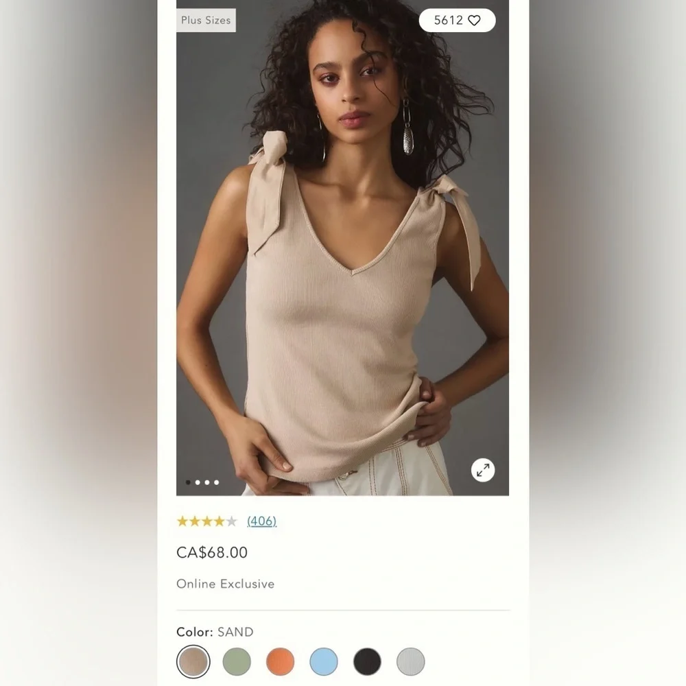 NWT Size XL - The Rafaela Bow-Tie Tank by Maeve - Picture 16 of 16